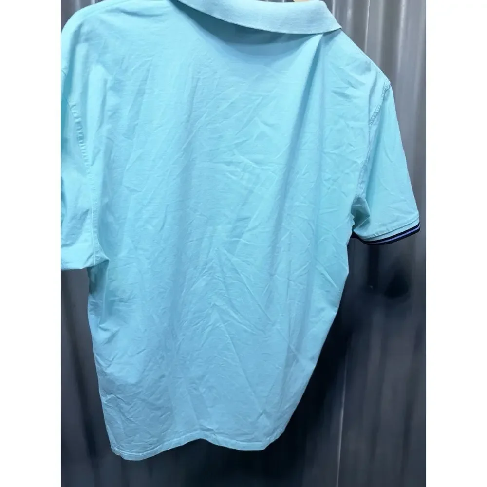 Rare Psycho Big Bunny Logo Polo Shirt XXL Mens Aqua Mint Blue 100% Cotton - Picture 12 of 13
